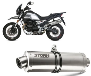 Terminale Scarico Storm by Mivv Oval omologato per Moto guzzi v85 tt 2019 2024 - Imagen 1 de 5