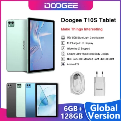 DOOGEE T10S 10.1'' 6GB RAM+128GB ROM 6600mAh Android 13 4G Dual SIM WiFi Tablet - Image 1 of 4