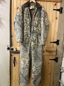 Vintage Duxbak Camo Coveralls Overalls Hunting Made In USA Size Medium 38-40 - Picture 1 of 9