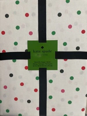 Kate Spade Tablecloth CONFETTI Multicolor Polka Dot Seats 10-12 Cotton 60 x 120” - Image 1 of 4