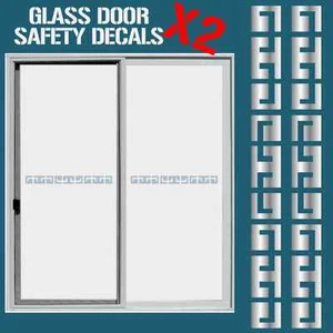 GLASS DOOR HAZARD PROTECTION DECAL STICKER SET SAFETY GLASS DOOR STICKERS DECALS - Bild 1 von 2
