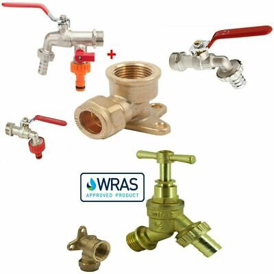 Bulk Hardware 1/2 Inch BSP Water Taps With Brass Wall Plate Fixture BS1010-2  • 9.37£