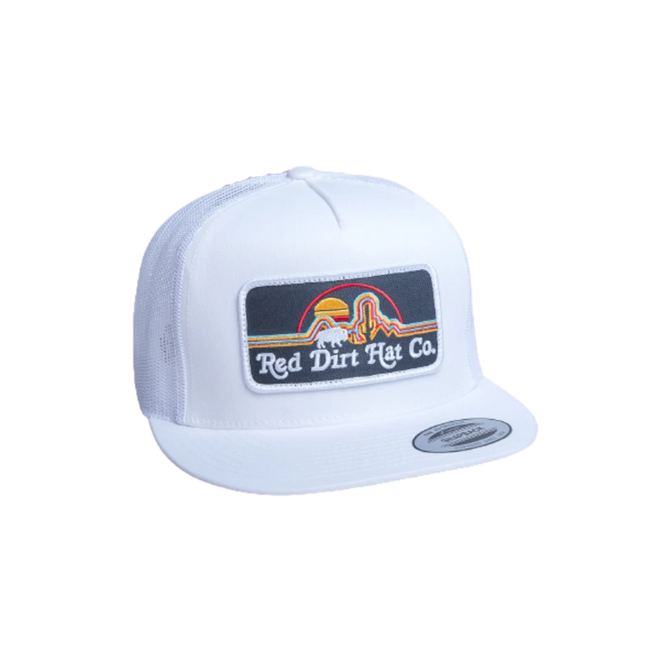 Red Dirt Hat Co. Gorra Western Trucker blanca con gráfico de búfalo neón RDHC-181 Foto 1 de 1