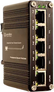 Industrial Switch - 4 Port 100 MBps PoE+ RJ45 + 1 Port 100 Mbps RJ45 +12-48VDC - Picture 1 of 5