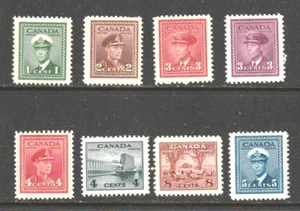 CANADA ~ Scott 249-256 ~ 1942-1843 ~ Re Giorgio VI ~ NUOVO DI ZECCA OG NH IN PERFETTE CONDIZIONI/XF - Foto 1 di 1
