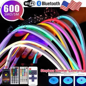 1M 5M 20M LED Strip Neon Rope Lights Dimmable Waterproof Flex 12V Tube Bar Sign - Picture 1 of 41