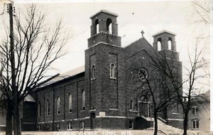 Rppc. IGLESIA CATÓLICA DE SAN ANTONÍAS, LEAL WISCONSIN, FOTO REAL 1925-1940 - Imagen 1 de 2