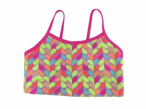 OshKosh B-Gosh Size Girls 8 Crop Top Bikini Swimsuit Top. Pink Hearts. - Picture 1 of 6