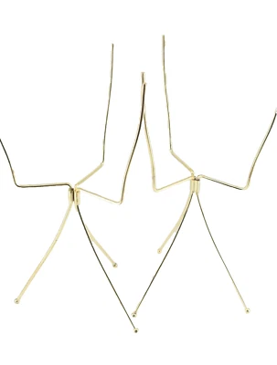 Conjunto de 2 suportes de plantas tripé de metal vintage tom dourado 16,5" - Imagem 1 de 4