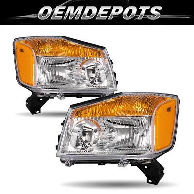 Хромированные фары в сборе для Nissan Titan/2005-2007 Nissan Armada 2004-2015 годов выпуска - Изображение 1 из 4