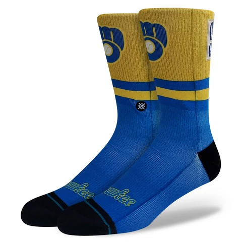 Men's Stance Milwaukee Brewers Cooperstown Collection Crew Socks Cover