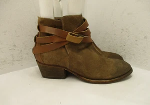 H by Halston Brown Suede Leather Ankle Boots Womens Size 40 EUR - Picture 1 of 10
