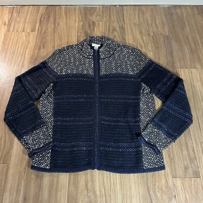 Suéter Chicos Mujer 2 Gris Color Bloque Cremallera Completa Suéter Foto 1 de 4