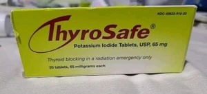 ThyroSafe Potassium Iodide Tablets - 20 Count, 65mg - 2031 Expiration - Picture 1 of 3