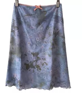 Urban Outfitters Blue Floral Mesh Midi Skirt Super Awkward Size XXS - Picture 1 of 11