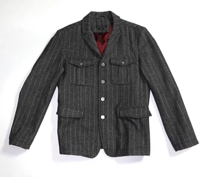 $498 NEW John Varvatos LUXE Military Jacket in Cast Iron Size XL Button Front - Picture 1 of 15