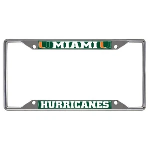 Miami Hurricanes NCAA Chrome License Plate Frame - Picture 1 of 2