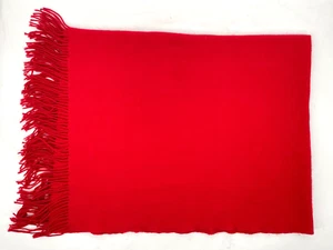 a & r Mongolian 100% Cashmere Throw Blanket Red 52"×36" with fringe - Picture 1 of 8