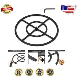 Modern 24-Inch Round Fire Ring - High BTU Steel Burner for Indoor & Outdoor - Picture 1 of 8