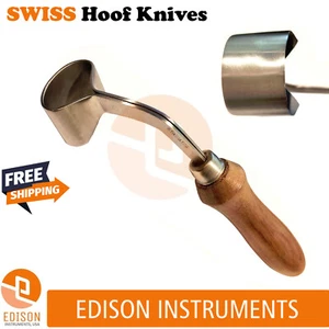 Swiss Hoof Knife Oval-Shaped Blade Farrier Horse Hoof Trimmer-Scraper Veterinary - Picture 1 of 3