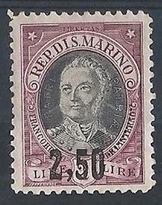 1927 SAN MARINO ONOFRI SOPRASTAMPATO 2,50 LIRE MH * - RR9299-2 - Bild 1 von 1
