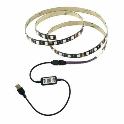 USB 5V 5050 RGB LED Strip Tape BT Control TV Cabinet Kitchen Back Lighting Kit - Image 1 of 4