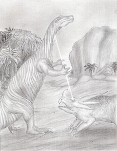 art work original pencil drawing 11 x 7 Chinasaurs toys - Picture 1 of 6