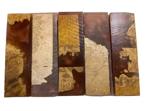 Qualité Stabilisé Marron Mallee Hybrid Burl Couteau Vierges #506 À Ewz 1.5 X 1 X - Picture 1 of 8