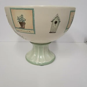 Urna de compota Royal Haeger Naturewood con etiquetas 2003 pajarera, hierbas - Imagen 1 de 7