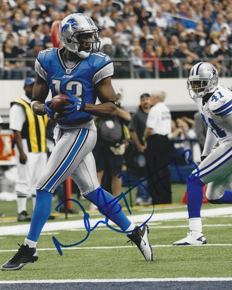 Foto autografada assinada por Nate Burleson 8x10 - Apresentador de TV NFL Lions Vikings - com certificado de autenticidade - Imagem 1 de 1