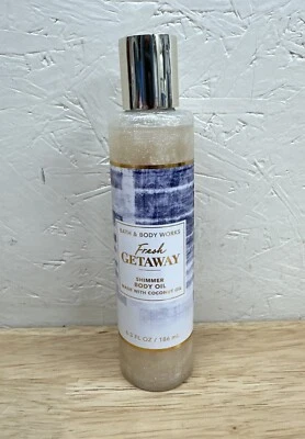 Óleo corporal cintilante Bath & Body Works FRESH GETAWAY 6,3 OZ com ÓLEO DE COCO NOVO - Imagem 1 de 4