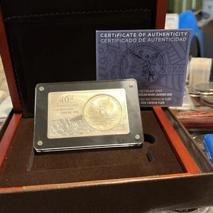 2022 3 oz Silver Libertad Coin Bar 40th Anniversary w/ Box & COA Actual Item Pic - Picture 1 of 6