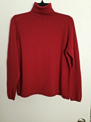 Suéter Valerie Stevens Rojo Mujer 2 Capas Cachemira Cuello Alto Talla LP Largo Slv. Suave Foto 1 de 4