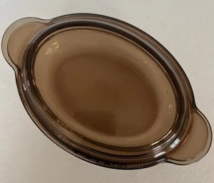 PYREX Corning VISION Amber Oval Casserole Dish Grab-It V-14-B & Lid P-14-C - Picture 1 of 4