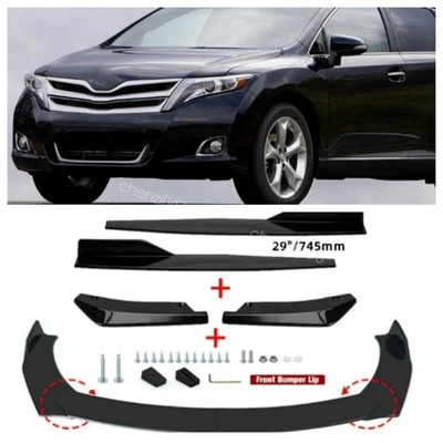For Toyota Venza Side Skirt+Front & Rear Bumper Lip Splitter Spoiler Body Kit Foto 1 de 4