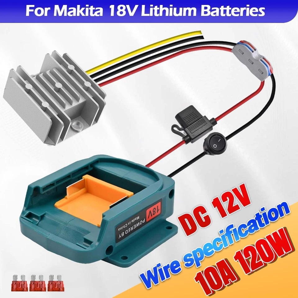 UKFAST_002 Converter For Makita DC 18V to 12V Step Down Voltage Battery Regulator 120W Tool