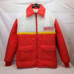 Vintage Pirelli Racing Team Jacket Vest Puffer Red White Yellow Retro Italy Made - Picture 1 of 21