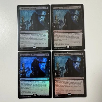 Outrageous Robbery Foil Magic the Gathering Card Set de cuatro usados - Imagen 1 de 4