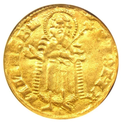 Moneda de oro florín Hungría 1342-82 1GG FR-3. Certificado NGC XF40 (EF40) Foto 1 de 4