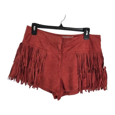 New Mustard Seed Tassle Daisy Duke Fringe Shorts Burnt Orange Festival Hippie - Image 1 of 4