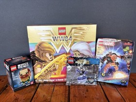 LEGO Marvel Bulk Wonder Woman, Aquaman Brickhead, Rocket Mech&Cosmic Boy Polybag
