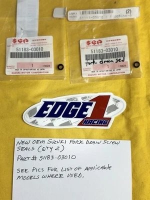 JUNTAS DE DRENAJE HORQUILLA SUZUKI RM125, RM250, TS185, TS125 TM125 (51183-03010) AHRMA Foto 1 de 4