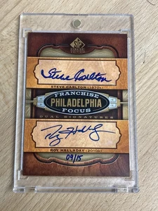 HALLADAY / CARLTON #/15 - 2012 SP Franchise Focus DUAL AUTO #FF2-PHI PHILLIES - Picture 1 of 3