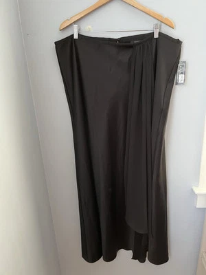 alex evening skirt long women Black Size 3X Open Leg With Chiffon Details  - Image 1 of 4