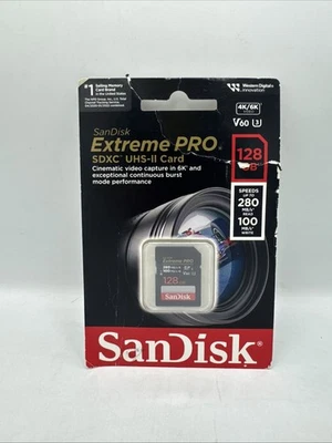 SanDisk - Extreme Pro 128GB SDXC UHS-II V60 Memory Card - Image 1 of 2