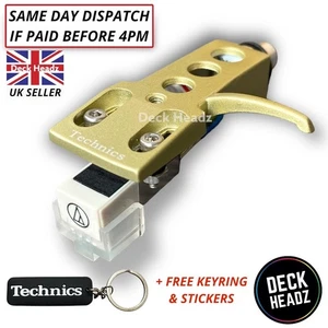 Technics Headshell With Audio Technica AT-3600L Cartridge Stylus Gold + GIFTS - Picture 1 of 6