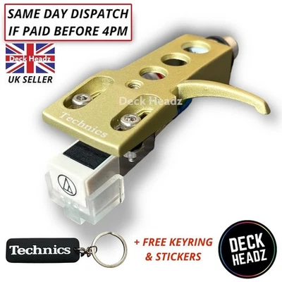 Technics Headshell With Audio Technica AT-3600L Cartridge Stylus Gold + GIFTS - Image 1 of 4