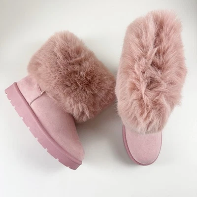 Journee коллекции розовый искусственного меха ботинки женщин 8 Shanay пух новый в коробке - Изображение 1 из 4