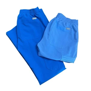 Figs Scrub Pants XXS Yola Skinny Scrub Pants Set of 2 Royal Blue & Cecil Blue - Picture 1 of 17