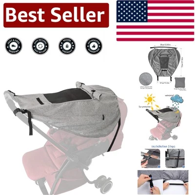 Sombrilla gris duradera para cochecito con ventana de visualización incorporada - Protección UV 50+ Foto 1 de 4